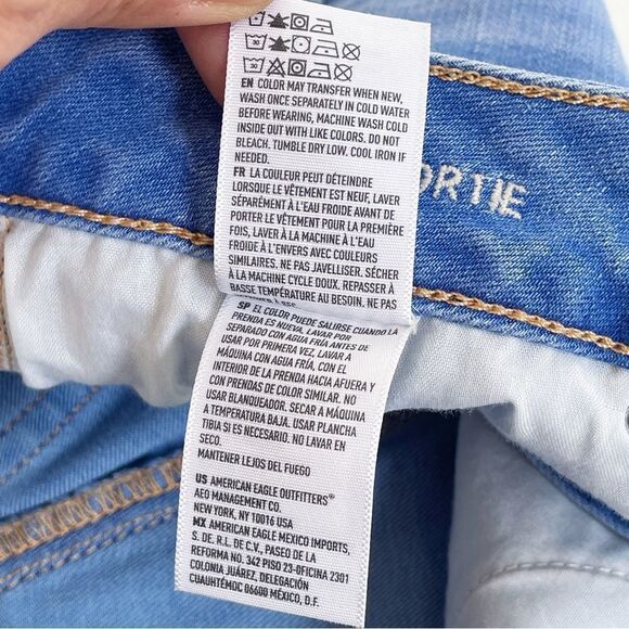 American Eagle Outfitters High Rise Super Stretch Shortie Cut Off Jean Shorts 6 - Picture 5 of 6